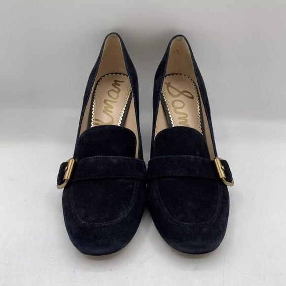 Sam Edelman Black Heels with Gold Buckle - Picture 3 of 9